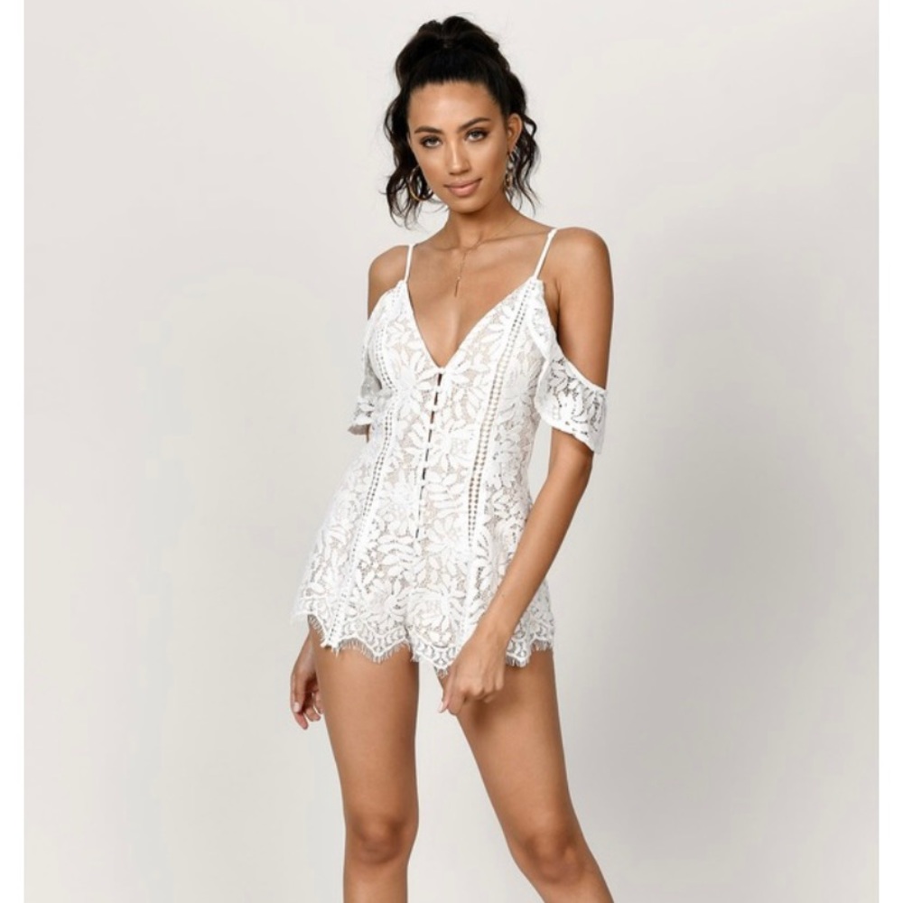 White Romper | Tobi Genesis Lace Ruffle Romper